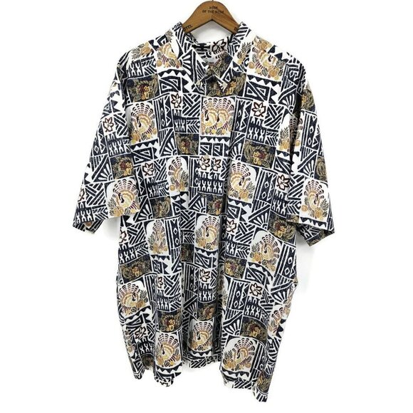 Reyn Spooner  Thanksgiving Hawaiian Shirt Mens 3XL Turkey Cornucopia Pullover - Picture 1 of 4